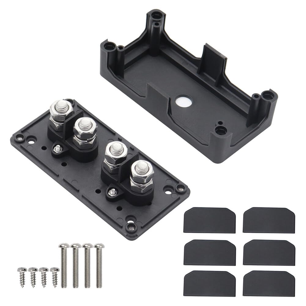 200 Amp Power Distribution Block Bus Bar,DC48V M10 Post Battery Power Distribution Junction Terminal Block Bus-Bar Box Terminal Board for Car Boat RV