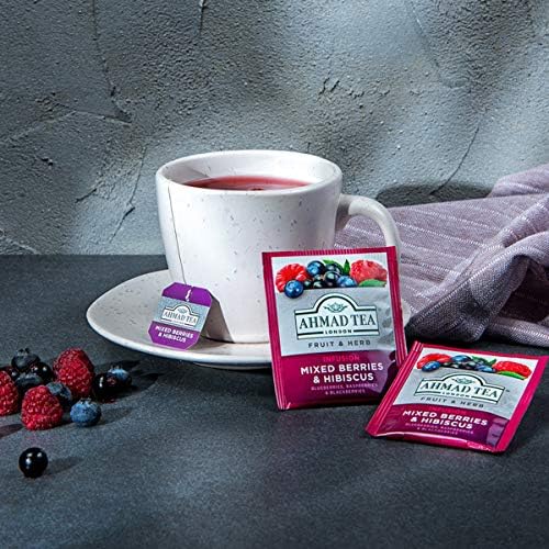 Ahmad Tea Herbal Tea, Mixed Berries & Hibiscus Teabags, 20 ct (Pack of 1) - Decaffeinated & Sugar-Free — view 6