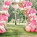 161pcs Pink Balloons Arch Kit, Pastel Macaron Pink and Gold White With 3pcs Starburst Foil Balloons for Birthday Baby Shower Bridal Shower Wedding Valentine’s Party Decorations