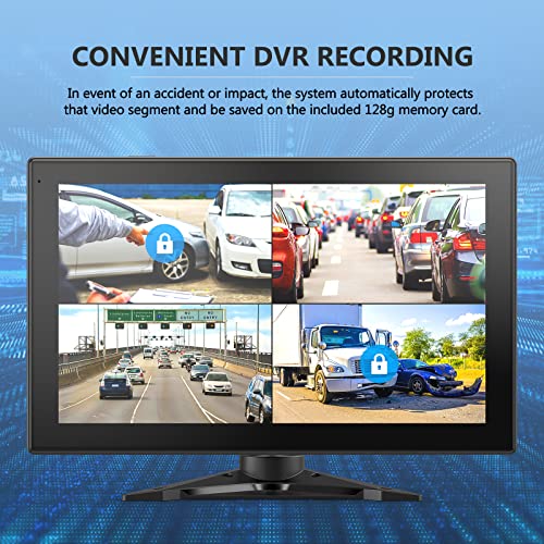 Dvknm 4K Rv Backup Camera System 10.1" Quad Split Touch Screen Monitor 4 1080P Hd Rear View Cameras Dvr Recording Bluetooth Music Usb Video Play Ip69 Waterproof Night Vision For Trailer Rv Truck Etc. #TOP3