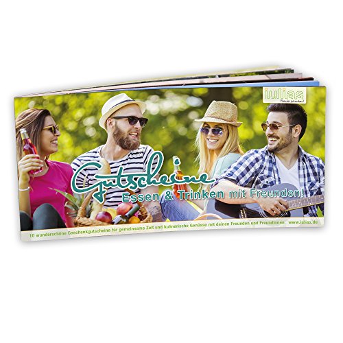 Gutscheine"Essen und Trinken mit Freunden" - Das Gutscheinbuch für gemeinsames Essen und Trinken mit Freunden & Freundinnen. Mit 10 wunderschönen Geschenkgutscheinen zum Verschenken an beste Freunde Cover