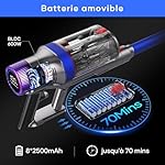 S18 Max Akku Staubsauger, 48000Pa 600W 70Mins Staubsauger Kabellos mit Doppeldisplay Freistehend,2L Akkustaubsauger Supergroßer Staubbehälter für Teppich Tierhaare Hartböden – Bild 4