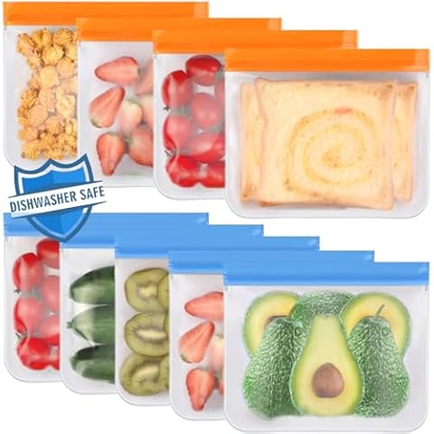 Lerine 9 Pack Reusable Sandwich Bags Cover