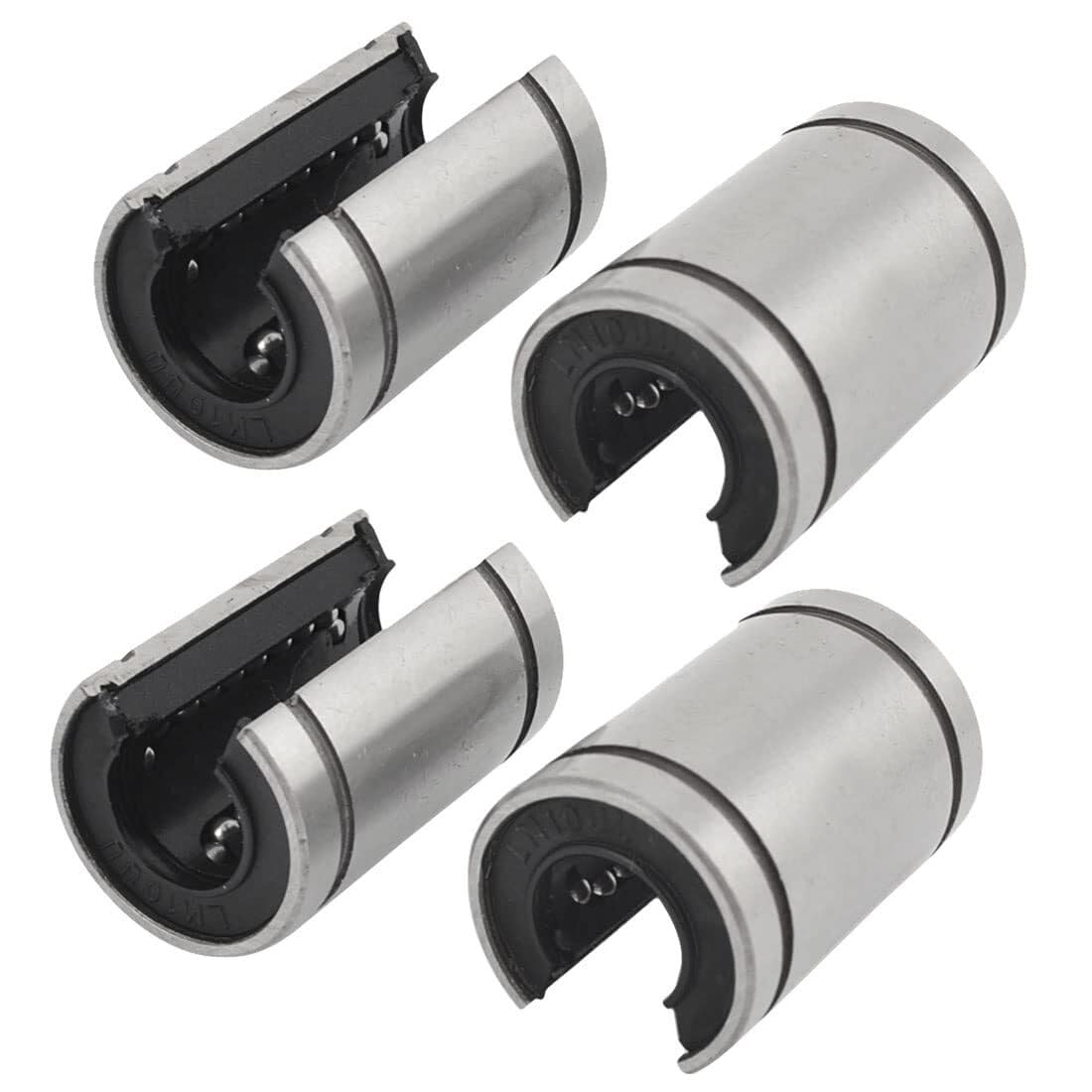 Bearing, 4 Pcs LM10UU 10mm Inside Dia CNC Router Linear Ball Bearing Bushing Wear Resistance