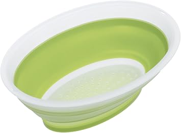 Progressive International 3.5 Cup Collapsible Mini Fruit Vegetable Colander Strainer Water Drainer (Green, 1- Pack)