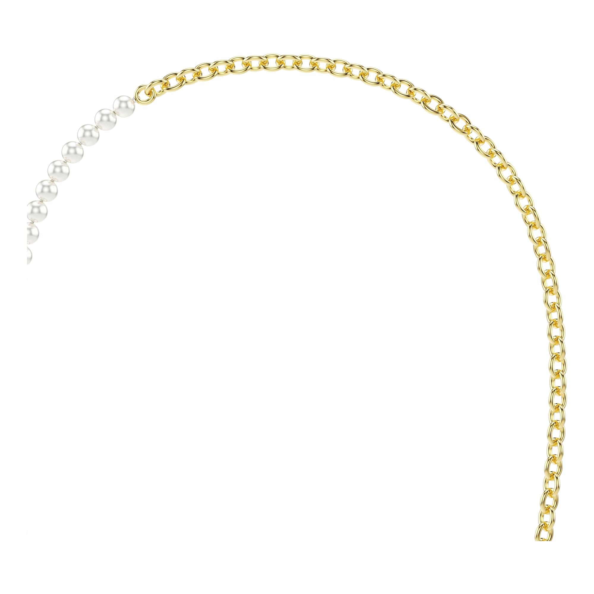 Swarovski Idyllia Kollektion, Kristallperle, Weiß, Goldfarben beschichtet