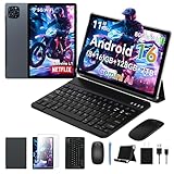 Tablet, 2025 Latest Android 16 Tablet with 11 Inch FHD Display, 24GB RAM 128GB ROM /2TB TF, T615 Octa-Core+13MP Camera, 8000mAh, Widevine L1, 2 in 1 Tablets with Keyboard Mouse Stylus, 2-Year Warranty