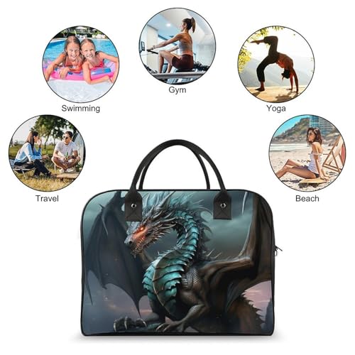 Duffle Bag for Travel Tote Bag Crossbody Bags Cool Dragon Printed Gym Bag Shoulder Bag Travel Handbag for Men Women4