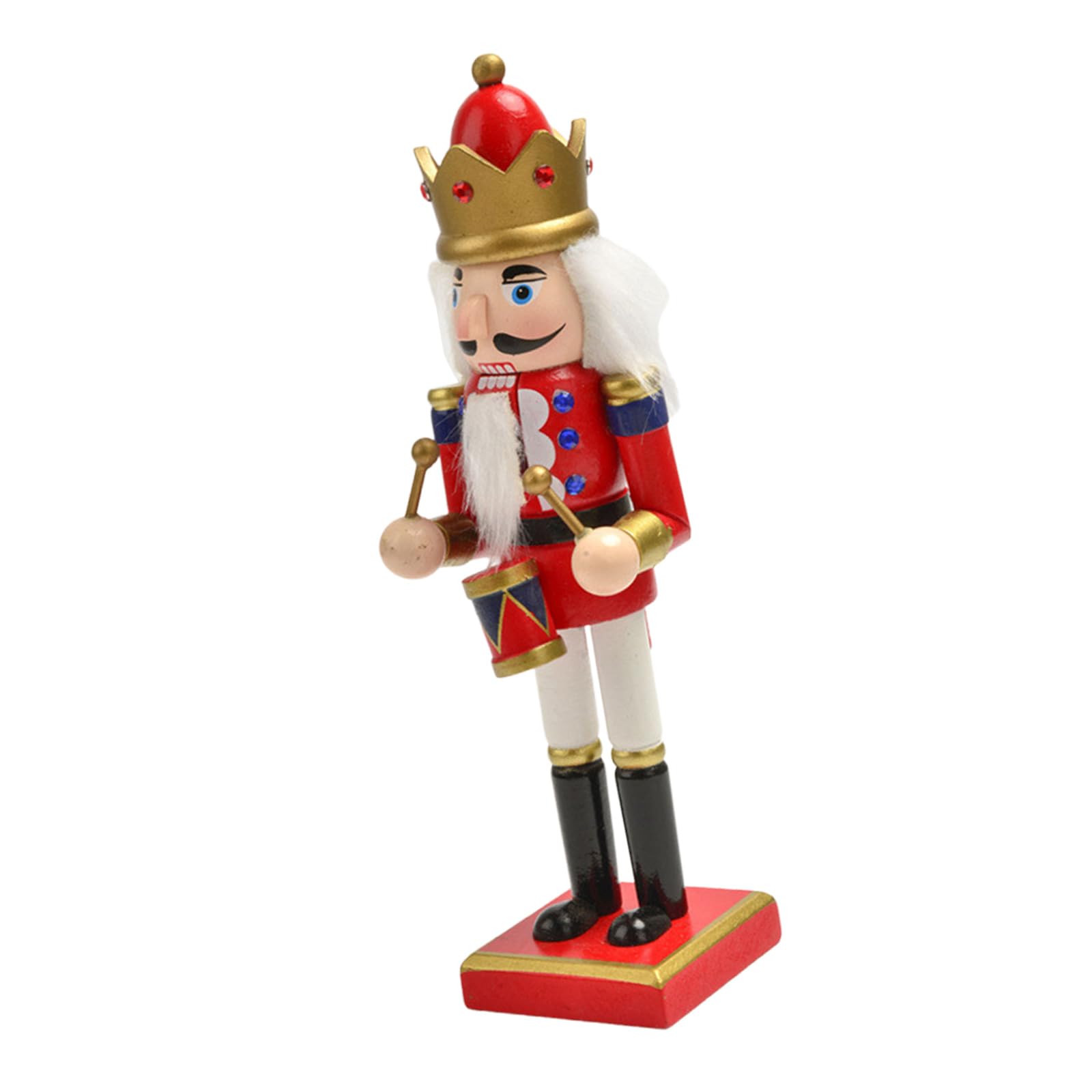 Tsophreniq 25cm Wood Nutcrackers Shaped Figurine Christmas Theme Desktops Ornament Tabletop Statue Party Accessory Holiday Decoration