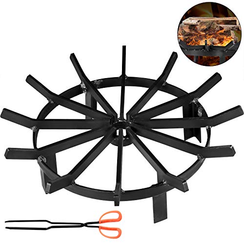 VBENLEM Wheel Firewood Grate 20-Inch Diameter Fire Pit Log Grate with 4-Inch High