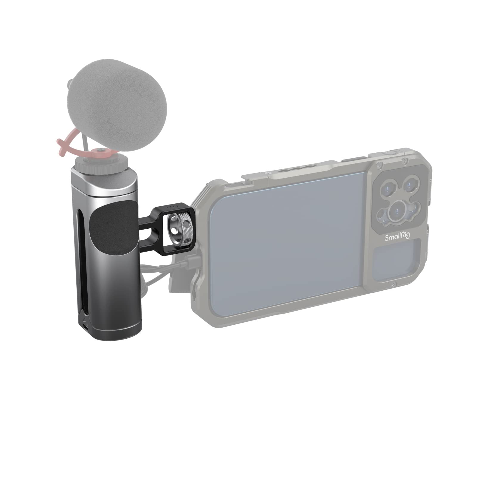 SMALLRIG Uchwyt boczny z rozrusznikiem nagrywania, bezprzewodowy pilot zdalnego sterowania i zimny but, do SMALLRIG Mobile Phone Cage Video Rig z gwintem 1/4"-20-3838
