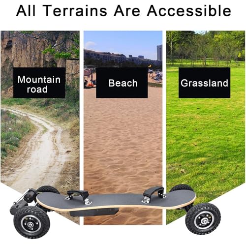 Skateboard électrique avec télécommande, longboard tout-terrain, double moteur de 1650 W, 43,5 km/h, portée de 40 km, batterie de 10 000 mAh, capacité de poids de 120 kg, professionnel pour adultes