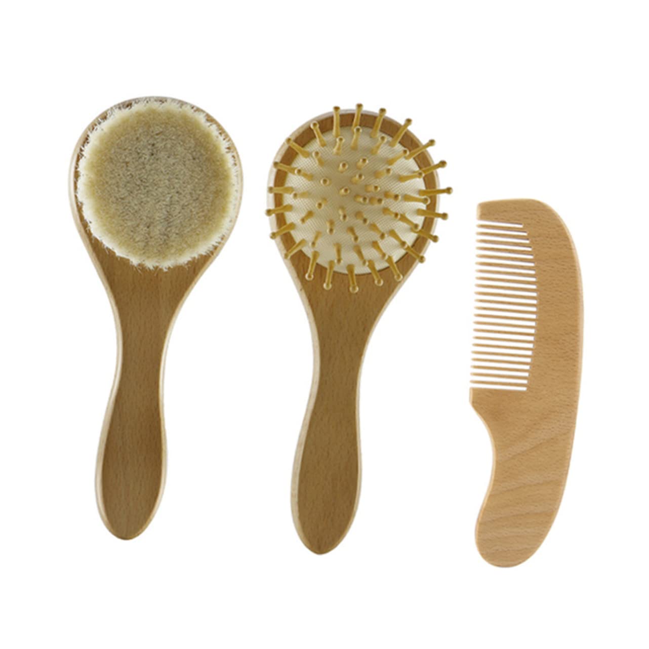 KESYOO Baby Massage Comb Set Soft Wool Brush Newborn Hair Brush Scalp Massager Newborns
