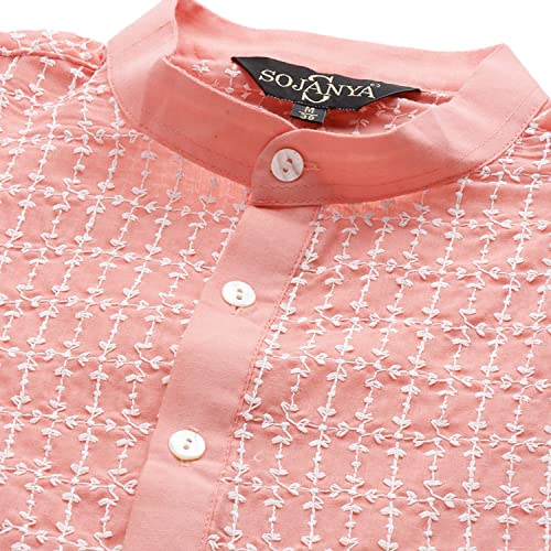 Image of SOJANYA (Since 1958 Men's Cotton Floral Regular Kurta Pyjama Set