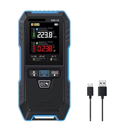 ERD-10 4-IN-1 電磁放射線検出器、電界強度、磁界強度、電力、温度モニター