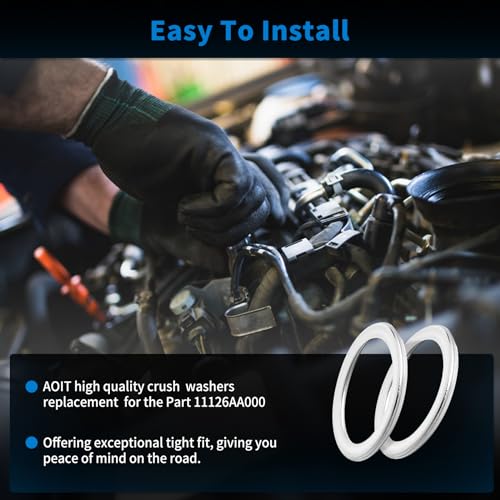 Image of 10 Pcs M16 Oil Drain Plug Gaskets Crush Washers Seals Rings Fits for S ubaru Outback Legacy Impreza Forester BRZ XV Crosstrek, Replacement for The Part # 803916010, Used for Oil Change