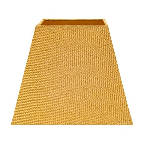 Pantalla de lámpara cuadrada en lino ocre Cover