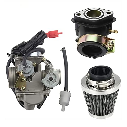 WOOSTAR PD24J Carburetor with 42mm Air Filter Intake Manifold Replacement for 4 Stroke GY6 125cc 150cc Taotao Go Kart Scooter 152QMI 157QMJ Engine