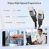 Cat6 Ethernet Cable 5Pack 1M, 24AWG CAT 6 UTP Cable, LAN Cable with RJ45 Connector, High-Speed 10Gbps Internet Network Cable for Router/Printer/Desktop/Modem/Switch/Smart-TV/TV Box and More-Black - Image 7
