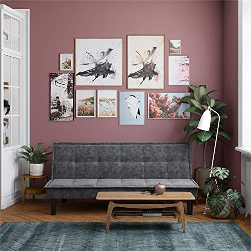 Dhp Oscar Memory Foam, Full Size Armless Sofa Bed And Couch, Gray Futon, #TOP3