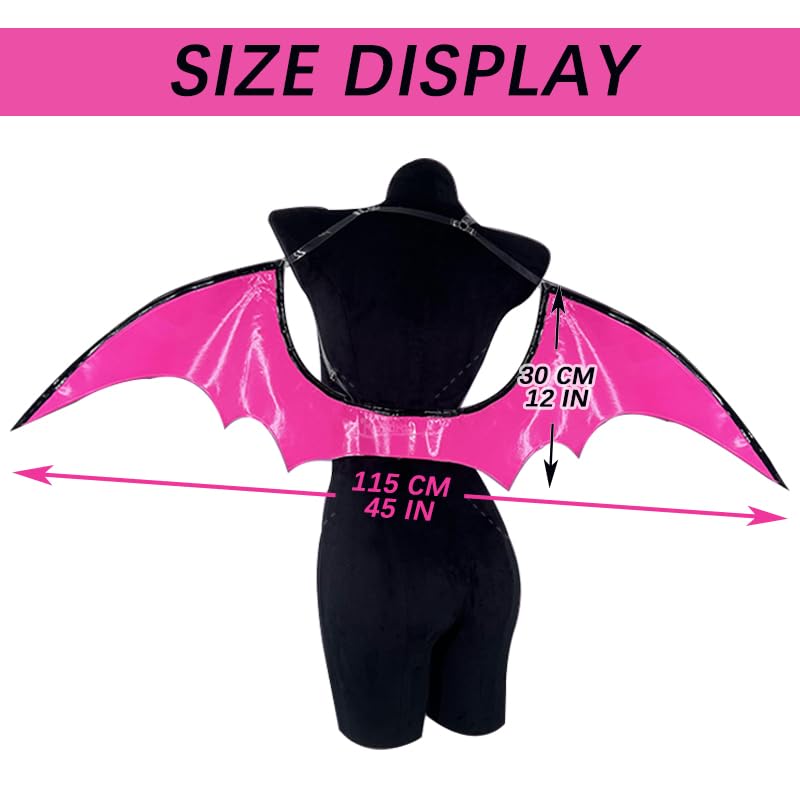 KORURACLUB Wings - Halloween Bat & Devil Wings Accessories: Rose