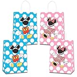 16Pcs Mouse Party Gift Tote Bag Party Favor for Kids Birthday, Paper Bags for Kids Birthday Themed Party Supplies Candy Bags, for Mouse Party Favors Decor for Mouse Themed Birthday Decorations
