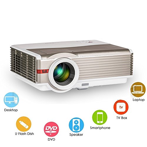 CWEUG Led Projector 5000 Lumens Home Theater Cinema Movies Video Games Indoor Outdoor