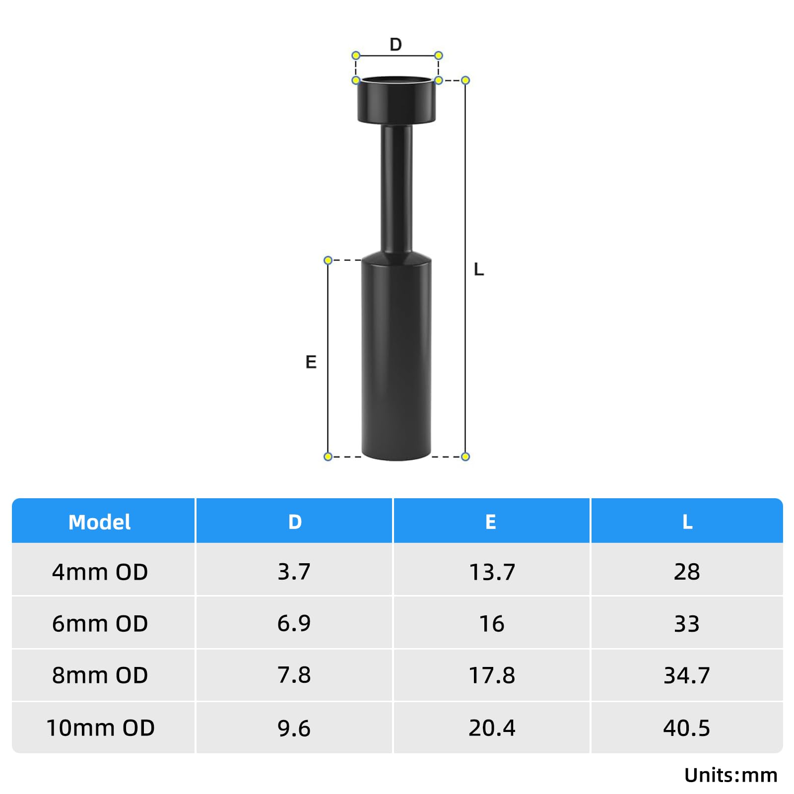 TAILONZ PNEUMATIC 6mm OD Push-to-Connect Fitting Plug Pbt Resin PP-6(Pack of 20), Black, 6MM OD (PP×20 ) - Image 2