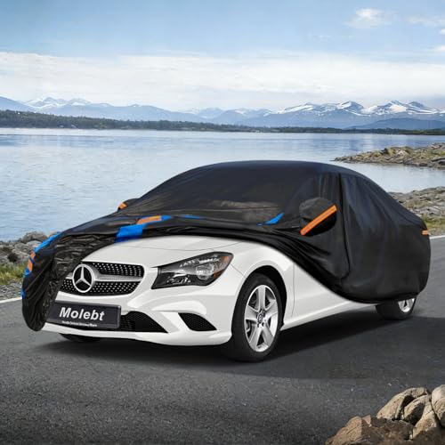 Image of Custom Fit Car Cover for Mercedes Benz CLA Class CLA180 200 250 35 45 Sedan (2013-2026), Waterproof All Weather Outdoor Auto Cover with Driver Door Zipper & Mirror Pockets, UV /Snow Protection