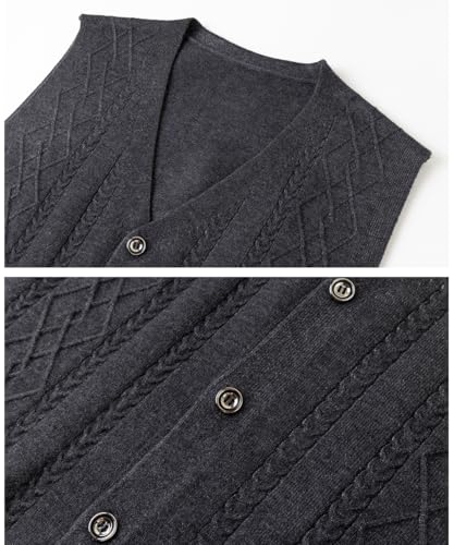 Men's Argyle Sweater Vest V-Neck Knitwear Sleeveless Cardigan Vest Warm Tank Top4