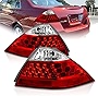 AmeriLite Clear Red Replacement Taillights Housing [No Led Kit] for 2006-2007 Honda Accord 4-Door Sedan - Passenger and Driver Side
