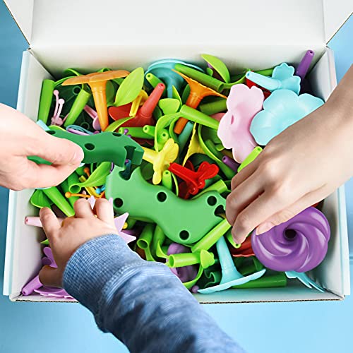 3-6 Years Old Toddler Toys - Flower Garden Building Toy with Insect Pegs, Educational Activity Gifts for Girls Preschool-Kindergarten, 153Pcs STEM Stacking Pretend Play Set4