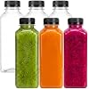 Moretoes 6pcs 16oz Plastic Juice Bottles with Caps, Clear Empty Reusable Water Bottles, Disposable Beverage Containers Bulk for Juicing Smoothies Turmeric Juice Milk and Other Beverages
