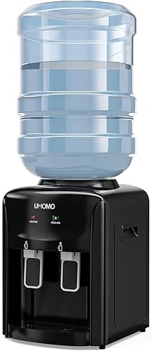 UMOMO Dispensador de enfriador de agua de carga superior dispensador de enfriador de agua para encimera capacidad para botellas de 3 o 5 galones