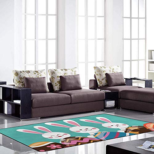 Tapis de surface design Happy Easter en tissu polyester doux 63x48 - 2