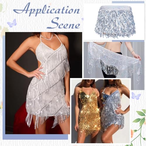 Franges à paillettes pour customiser une robe de danse et couture DIY - 6