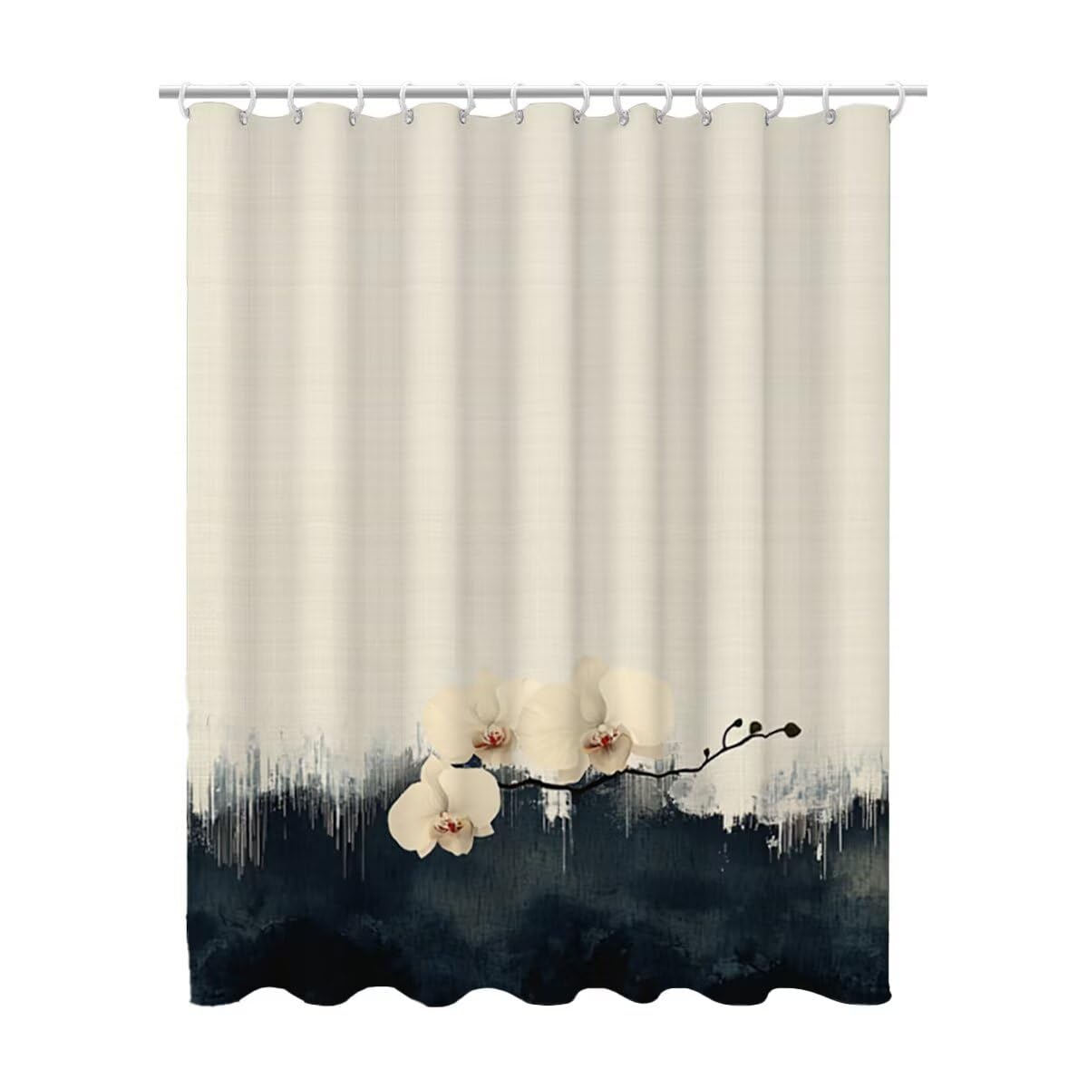 Rideau baignoire beige motif simple pour créer une ambiance spa à la maison