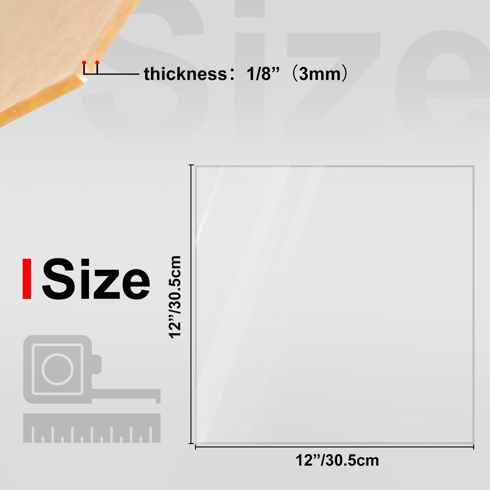 KINLINK Hojas de plexiglás de 12 x 12 pulgadas, hojas acrílicas transparentes de 3 mm, lámina de policarbonato para proyectos de bricolaje, manualidades, marcos de fotos, letrero acrílico, invitatón
