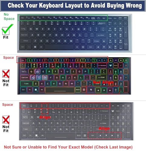 Image of Saco Keyboard Cover for Acer ALG AL15G-53 (2025) 15.6 Inch Gaming Laptop - Anti-Dust, Spill-Proof, Washable and Prevents Key Fading