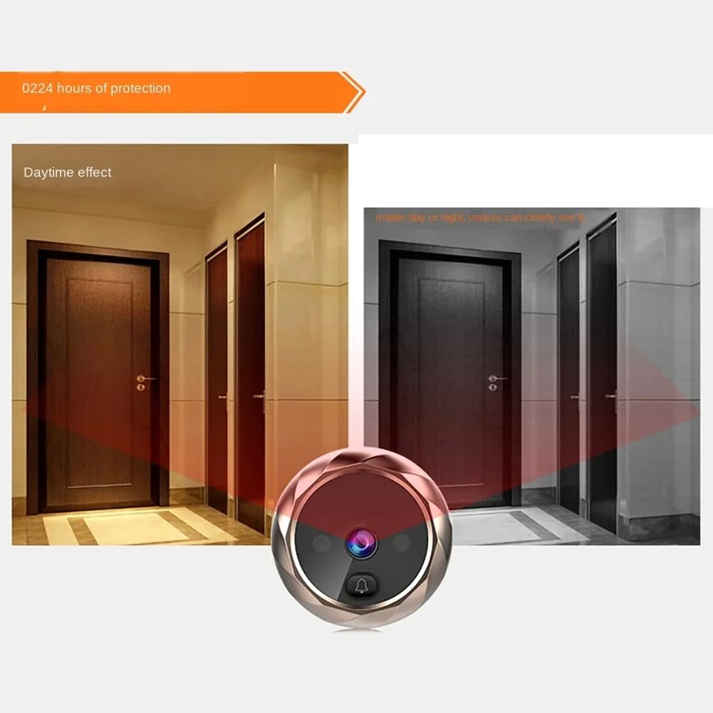 Osmond Timbre digital LCD de 2.8 pulgadas, visor de mirilla para puerta, cámara de monitoreo ocular de 90 grados, timbre de puerta con detección de movimiento, fácil de instalar