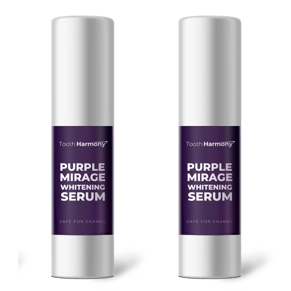 Tooth Harmony Purple Mirage Teeth Whitening Serum | v34 Color Corrector | Purple Toothpaste for Tooth Stain Removal | Apple Peach & Mint Flavor | Effective Teeth Whitener - 30ml (Pack of 2) (B0D3ZFKF41) Amazon Price History, Amazon Price Tracker