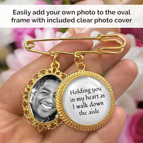 Breloque bouquet de mariage dorée pendentif commémoratif avec message - 2