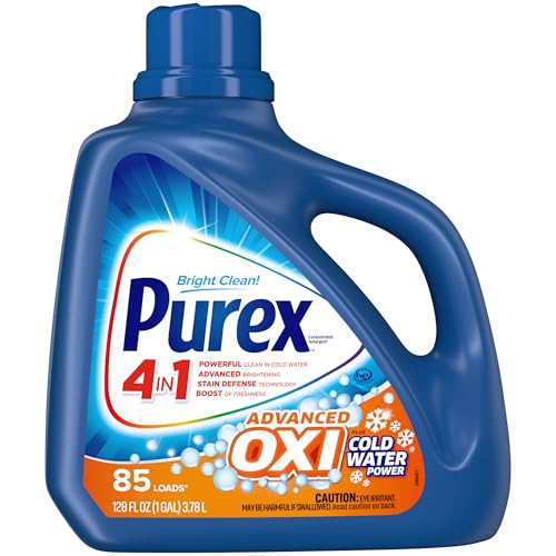 Purex Liquid Laundry Detergent Plus OXI, Stain Defense Technology, 128 Fluid Ounces, 85 Wash Loads