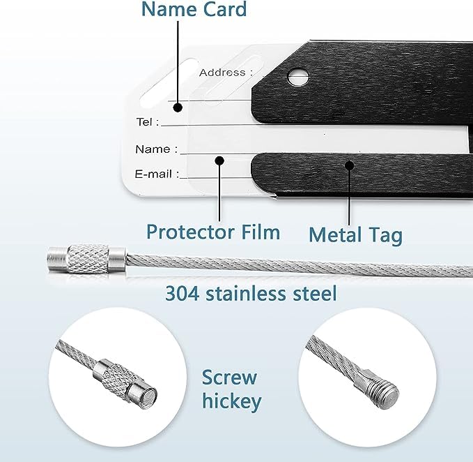 StarSaif-Luggage-Tags-for-Travel-Bag-Tags-for-Luggage-Travel-Set-of-1-Suitcase-Tags-IDENTIFIERS-Baggage-Travel-Tags-for-Luggage-Name-Tags-for-Luggage-Bag-TAG-Travel-Pack-of-4