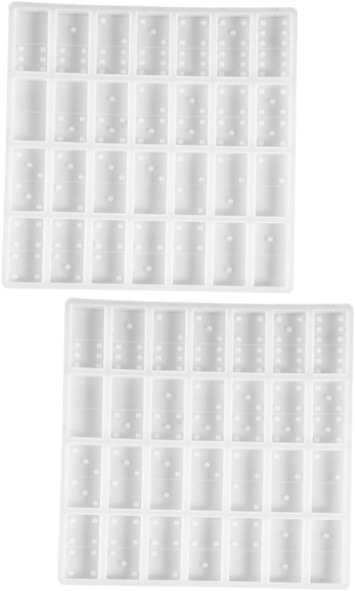 TEHAUX 2pcs Silicone Domino Mold for DIY Epoxy Casting Creative Jewelry Making Tool Versatile Mold for Pendants Accessories and Games for Home Crafting and Parties