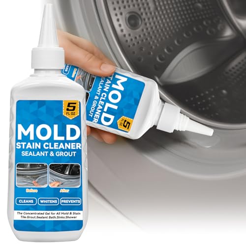 Mold Stain Cleaning Gel, Washing Machine Cleaner Gel with Brush for Front Loader, Household Grout Cleaner for Fridge, Bathroom, Shower, Front Load Washer, Tile Bathtub, Multipurpose Stain Remover
