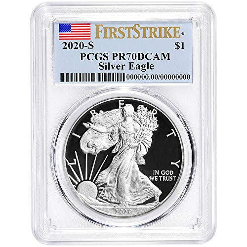 2020 S American Silver Eagle Proof S Mint Mark $1 PR-70 PCGS...