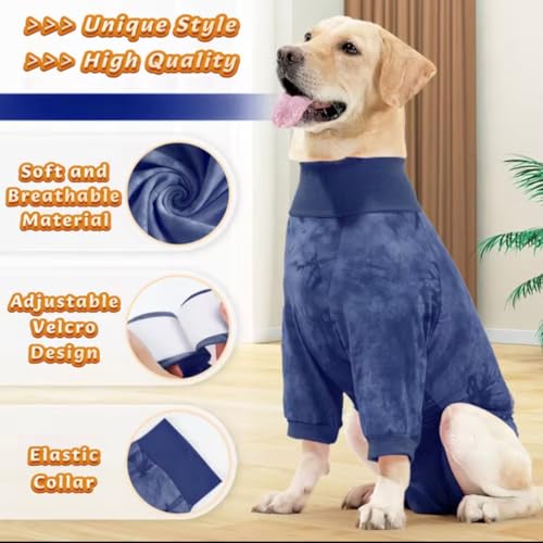 Image of KUTKUT Full Coverage Small Dog Recovery Suit Post Surgery - Full Body Surgical Onsie for Male & Female Dogs, Anti-Lick Wound Healing Shirt (Size:S, Blue)