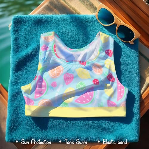 Tommy Bahama Girls 2-Piece Swimsuit Set, Racerback Top and Bikini Bottoms, Quick-Drying Tropical Print Swimwear for Kids2