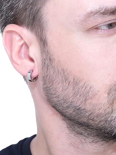 Yellow Chimes Western Style 316L Stainless Steel Hoop Earrings for Men and Women - Image 4